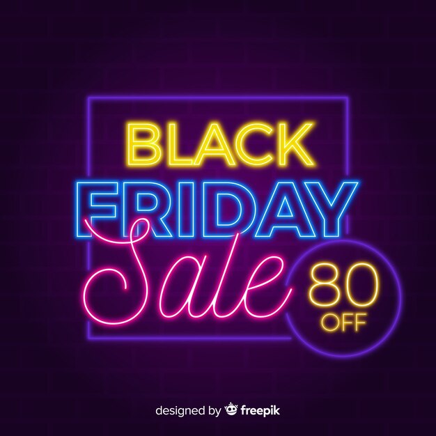 Colorful neon black friday