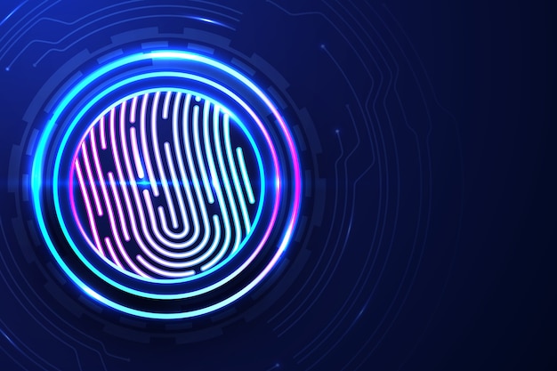 Free Vector colorful neon fingerprint background