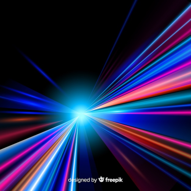 Colorful neon light trail background