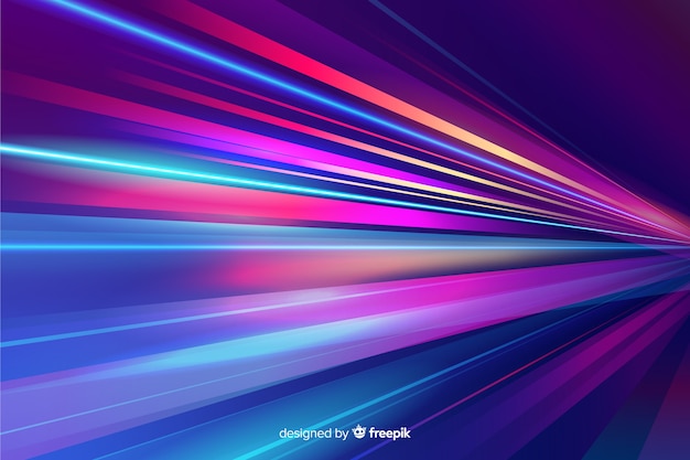 Colorful neon light trail background