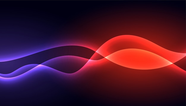 Free Vector colorful neon line glowing wave background design