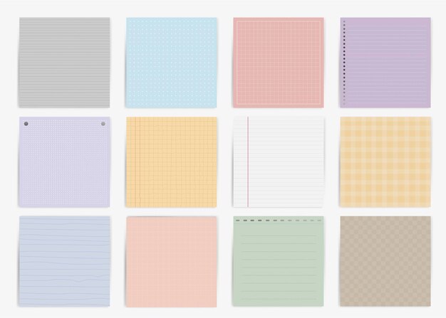 Colorful note paper collection