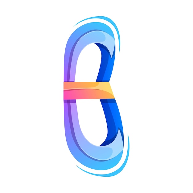 Free Vector colorful number 8 icon logo design