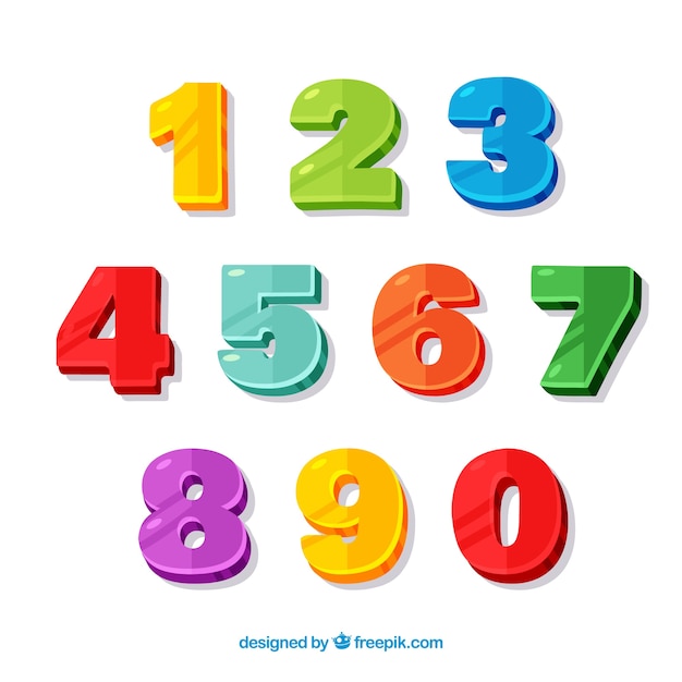 Free Vector colorful number collection with flat design