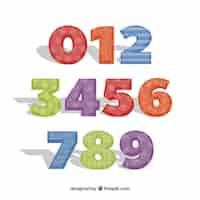 Free vector colorful number collection with flat design