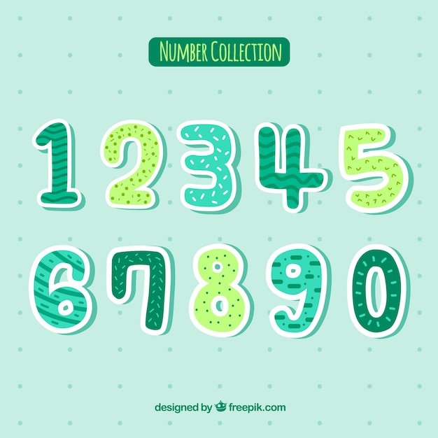 Free vector colorful number collection with flat design