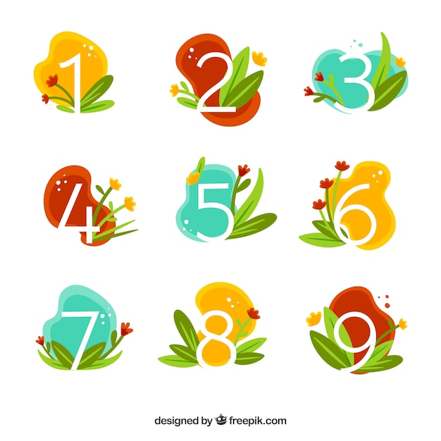 Free Vector colorful number collection with flat design