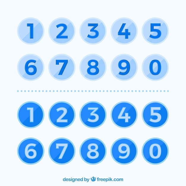 Free Vector colorful number collection with flat design