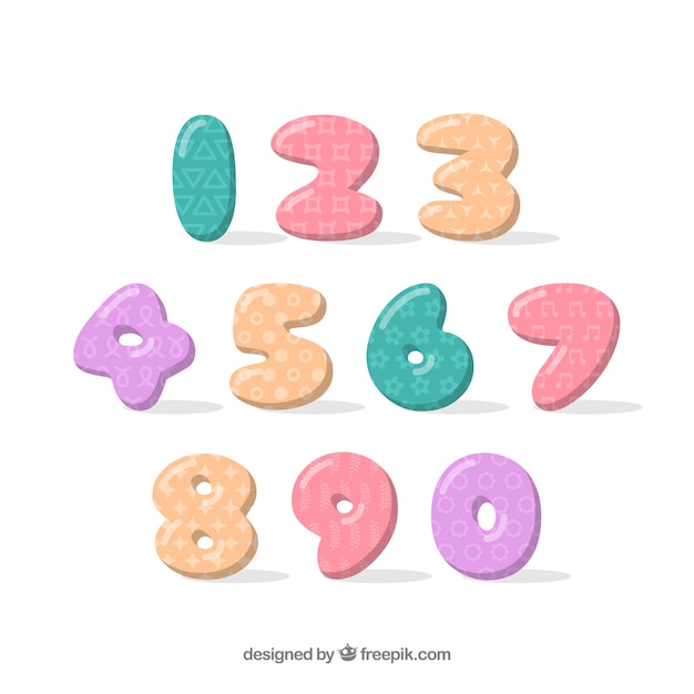 Free Vector colorful number collection with flat design