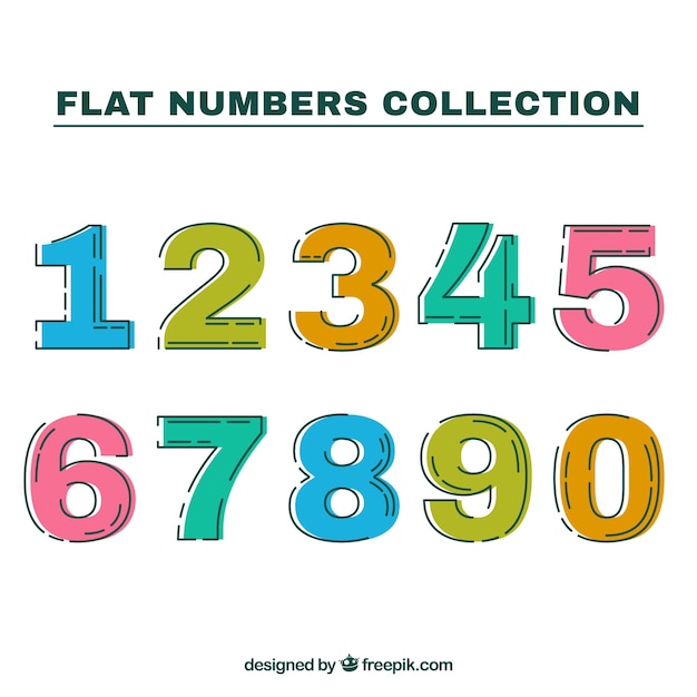 Free Vector colorful number collection with flat design