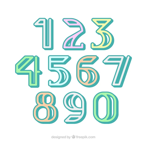 Free Vector colorful number collection with flat design