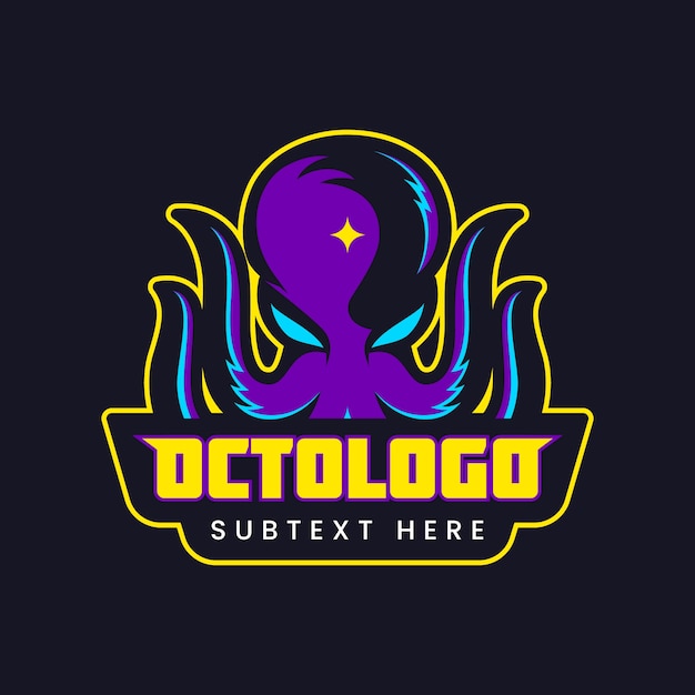 Colorful octopus logo template