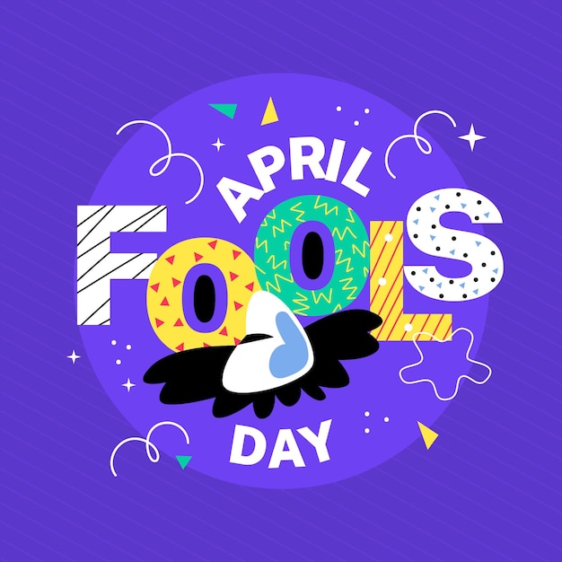 Free Vector colorful organic flat april fools' day illustration