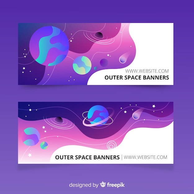 Free Vector colorful outer space banner