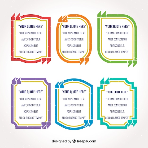 Colorful pack of quote templates