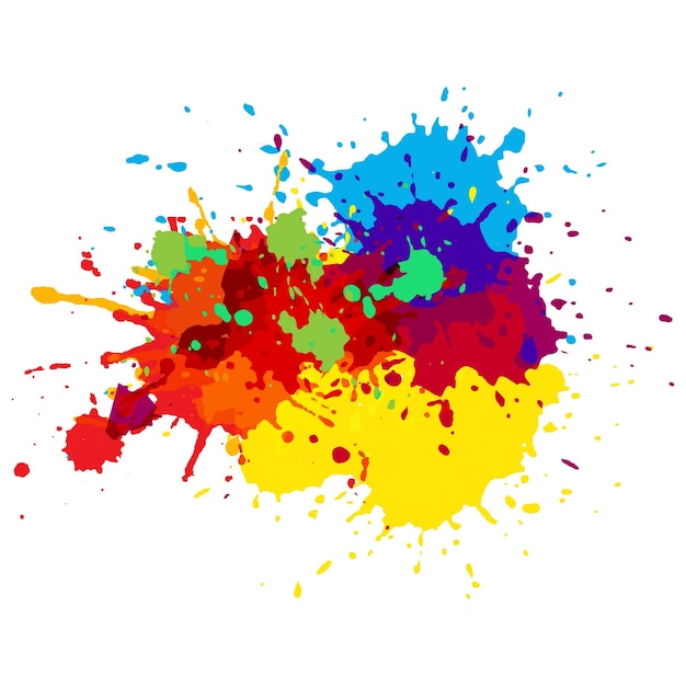 Colorful paint splashes