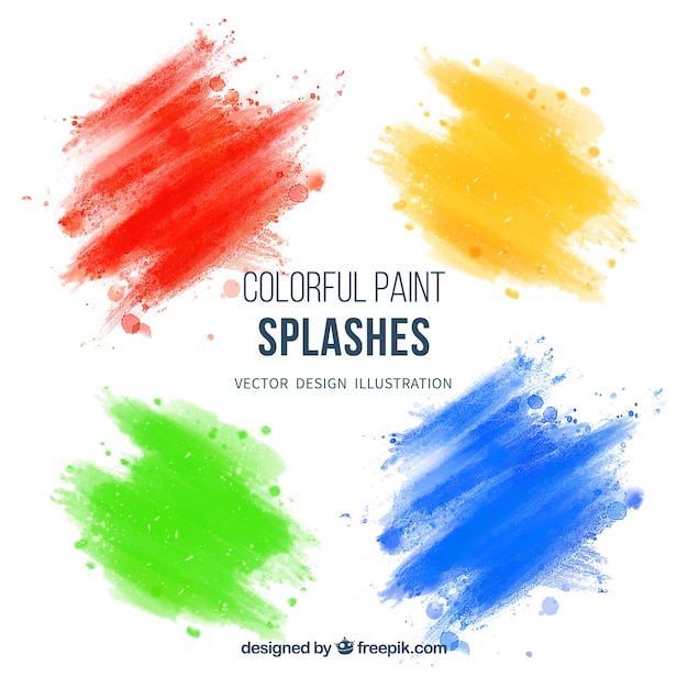 Colorful paint splashes