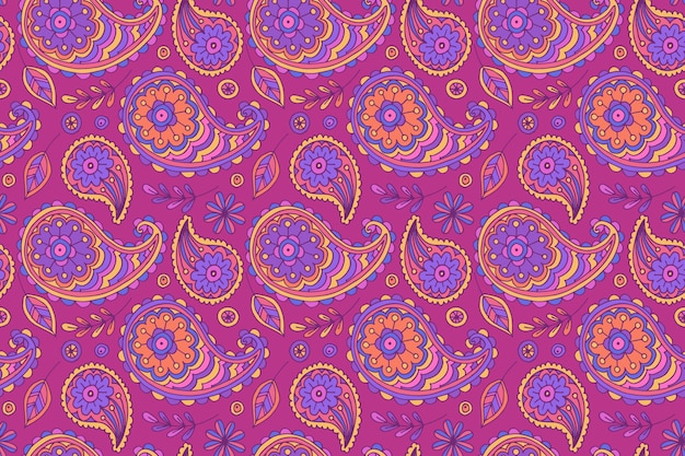 Free Vector colorful paisley pattern