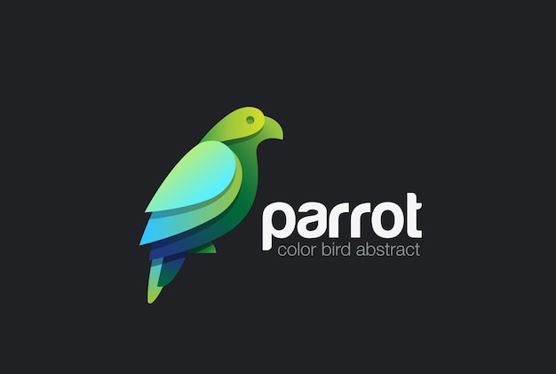 Free Vector colorful parrot logo icon.