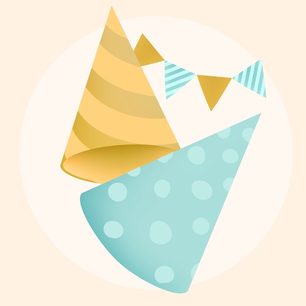 Free Vector colorful party hat design vectors