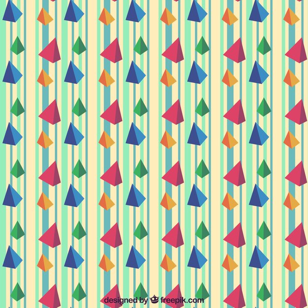 Colorful pattern with pyramids in flat design