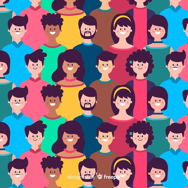 Free Vector colorful pattern of young people