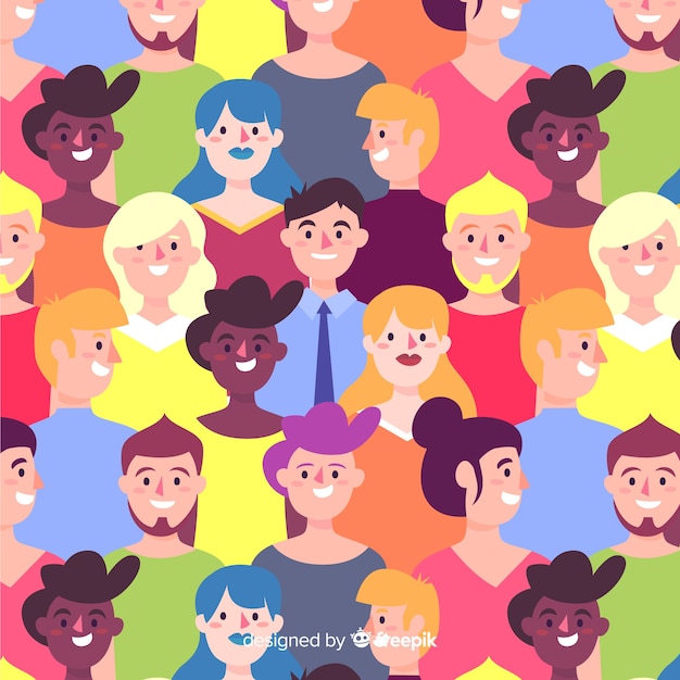 Colorful pattern of young people