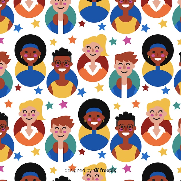 Free Vector colorful pattern of young people