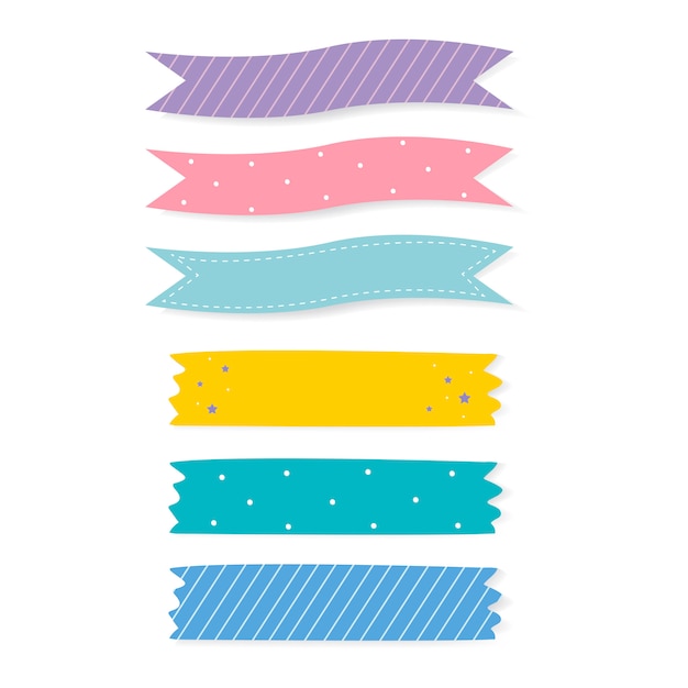 Free Vector colorful patterned adhesive tape vector set