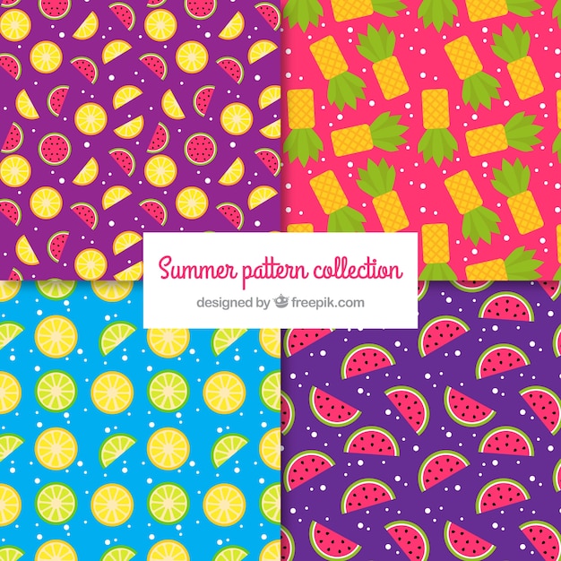 Free Vector colorful patterns of fruits