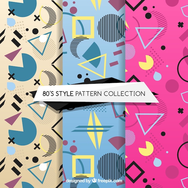 Free vector colorful patterns with geometric figures