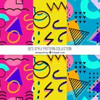 Free vector colorful patterns with geometric shapes