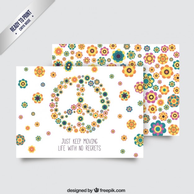 Free Vector colorful peace card