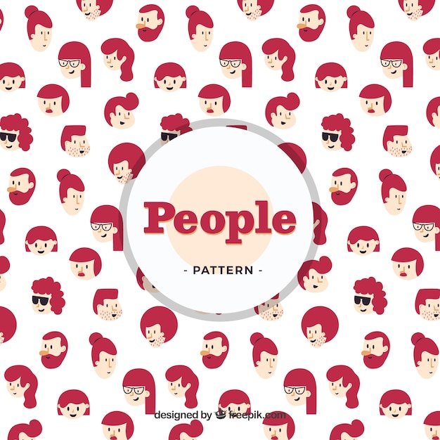 Colorful people pattern with flat design