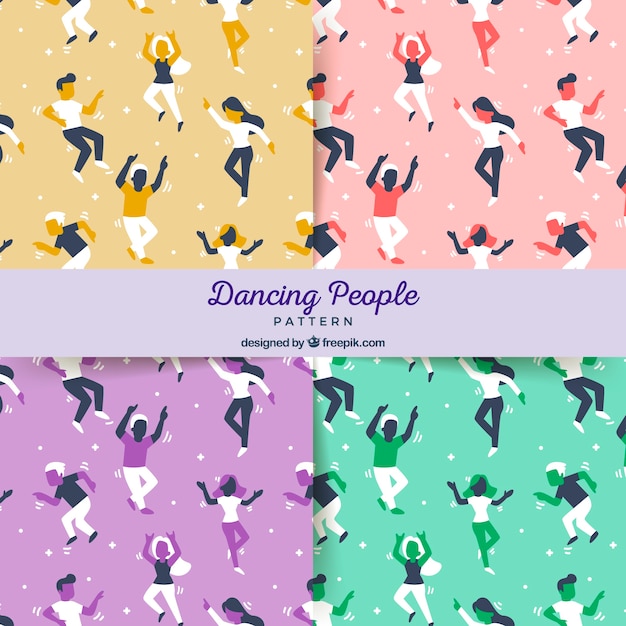 Colorful people pattern with flat design