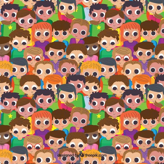 Free Vector colorful people pattern with flat design