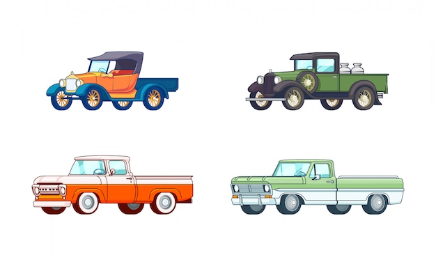 Colorful Pickup Truck Models Set