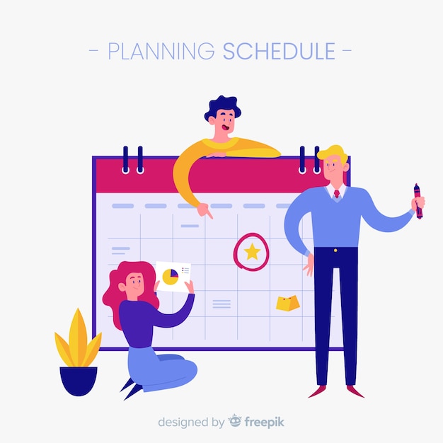 Free Vector colorful planning schedule concept with flat design