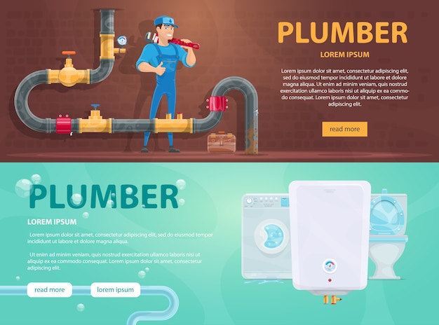 Colorful Plumbing Horizontal Banners