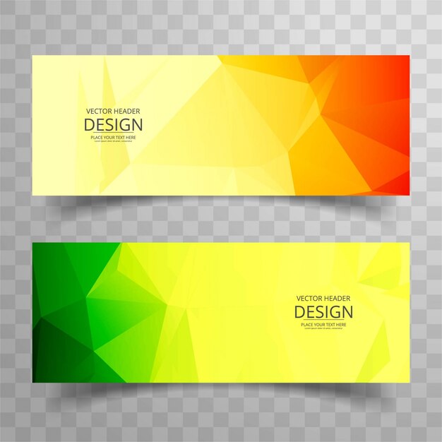 Colorful polygonal banners