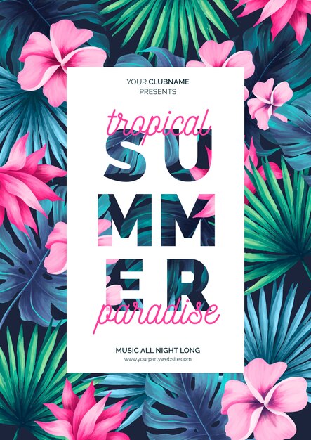 Colorful Poster Template with Exotic Nature