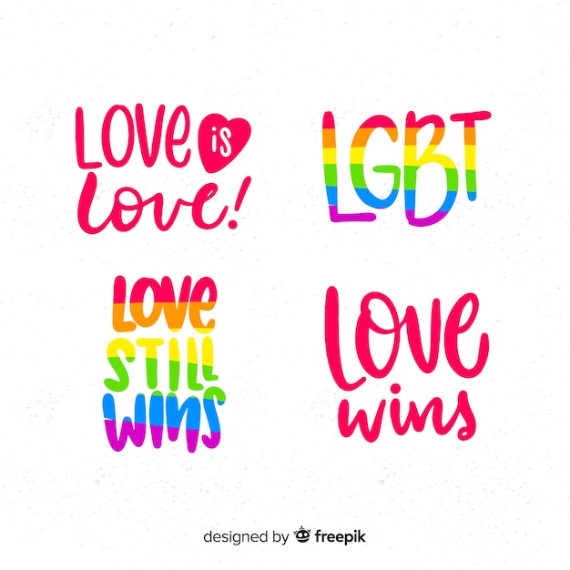 Free Vector colorful pride day labels collection