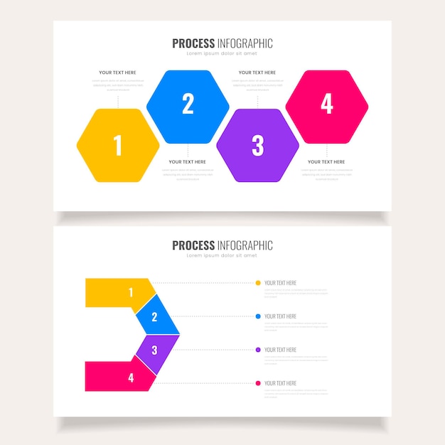 Colorful process infographic template