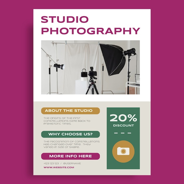 Colorful professional studio photography flyer