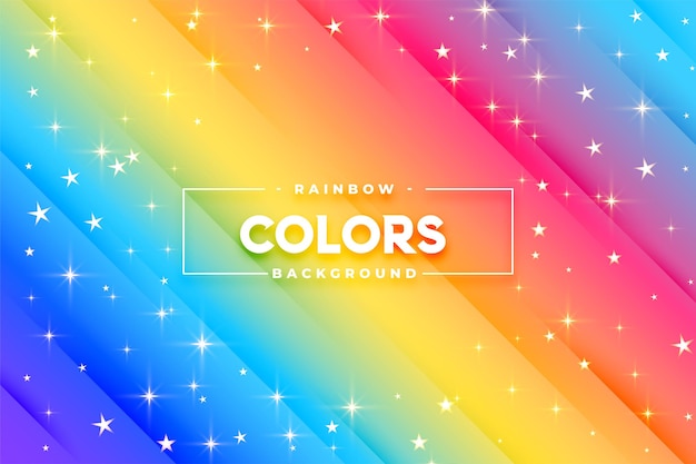 Free vector colorful rainbow colors background with sparkles