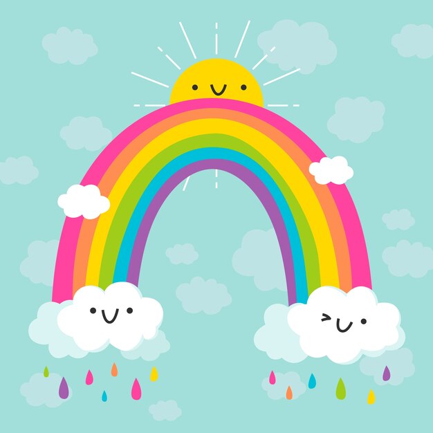 Colorful rainbow flat design