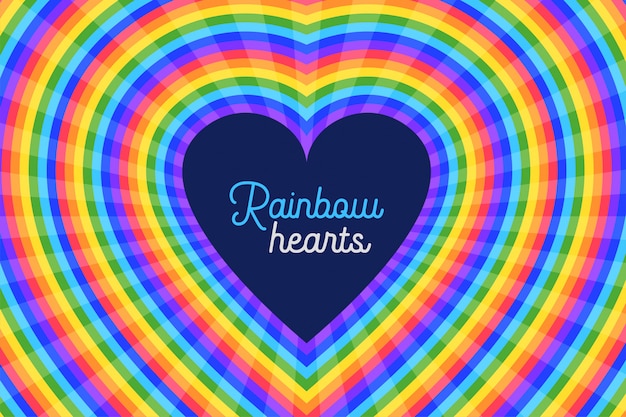 Free Vector colorful rainbow hearts  background