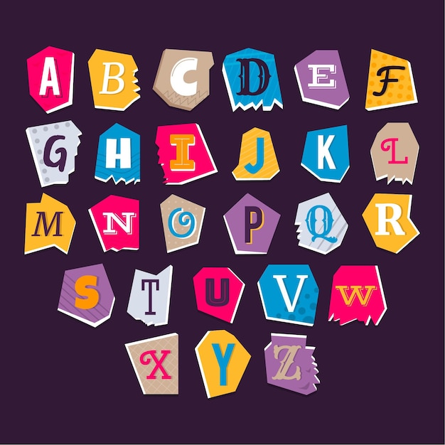 Colorful ransom note letter pack