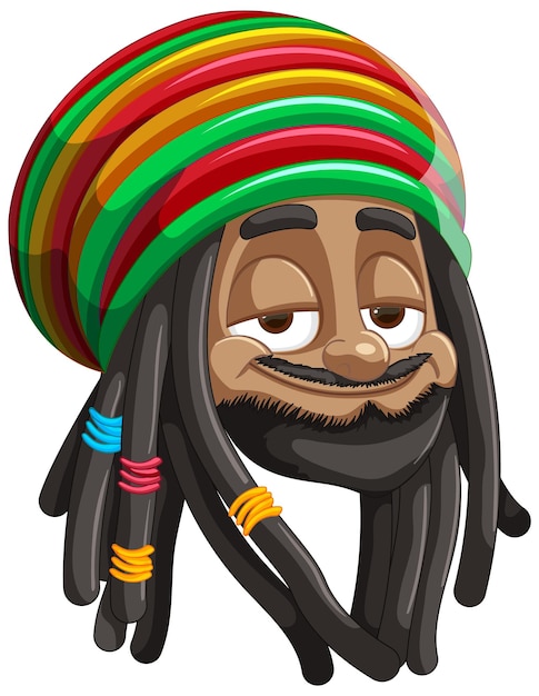 Free Vector colorful rastafarian hat character illustration