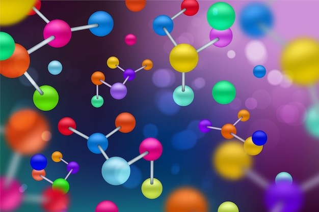 Free vector colorful realistic science background with molecules